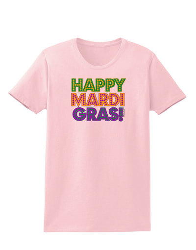 Happy Mardi Gras Text Womens T-Shirt by TooLoud-Womens T-Shirt-TooLoud-PalePink-X-Small-Davson Sales