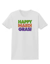 Happy Mardi Gras Text Womens T-Shirt by TooLoud-Womens T-Shirt-TooLoud-White-X-Small-Davson Sales