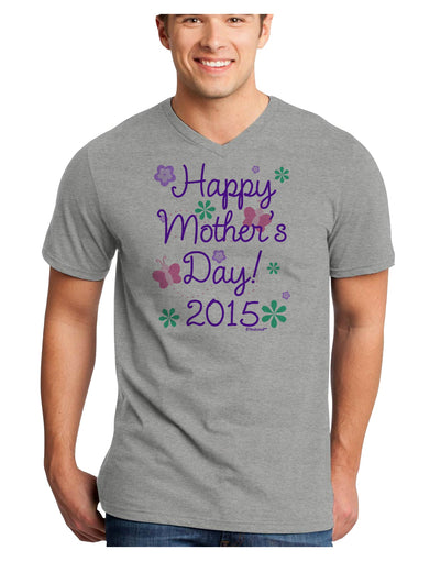 Happy Mother's Day (CURRENT YEAR) Adult V-Neck T-shirt by TooLoud-Mens V-Neck T-Shirt-TooLoud-HeatherGray-Small-Davson Sales