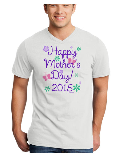 Happy Mother's Day (CURRENT YEAR) Adult V-Neck T-shirt by TooLoud-Mens V-Neck T-Shirt-TooLoud-White-Small-Davson Sales