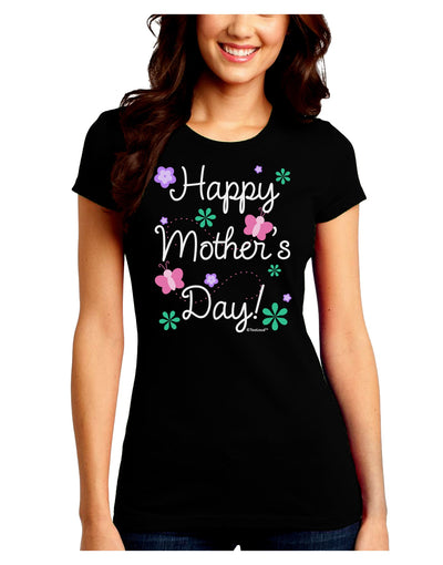 Happy Mother's Day Design Juniors Crew Dark T-Shirt by TooLoud-T-Shirts Juniors Tops-TooLoud-Black-Juniors Fitted Small-Davson Sales