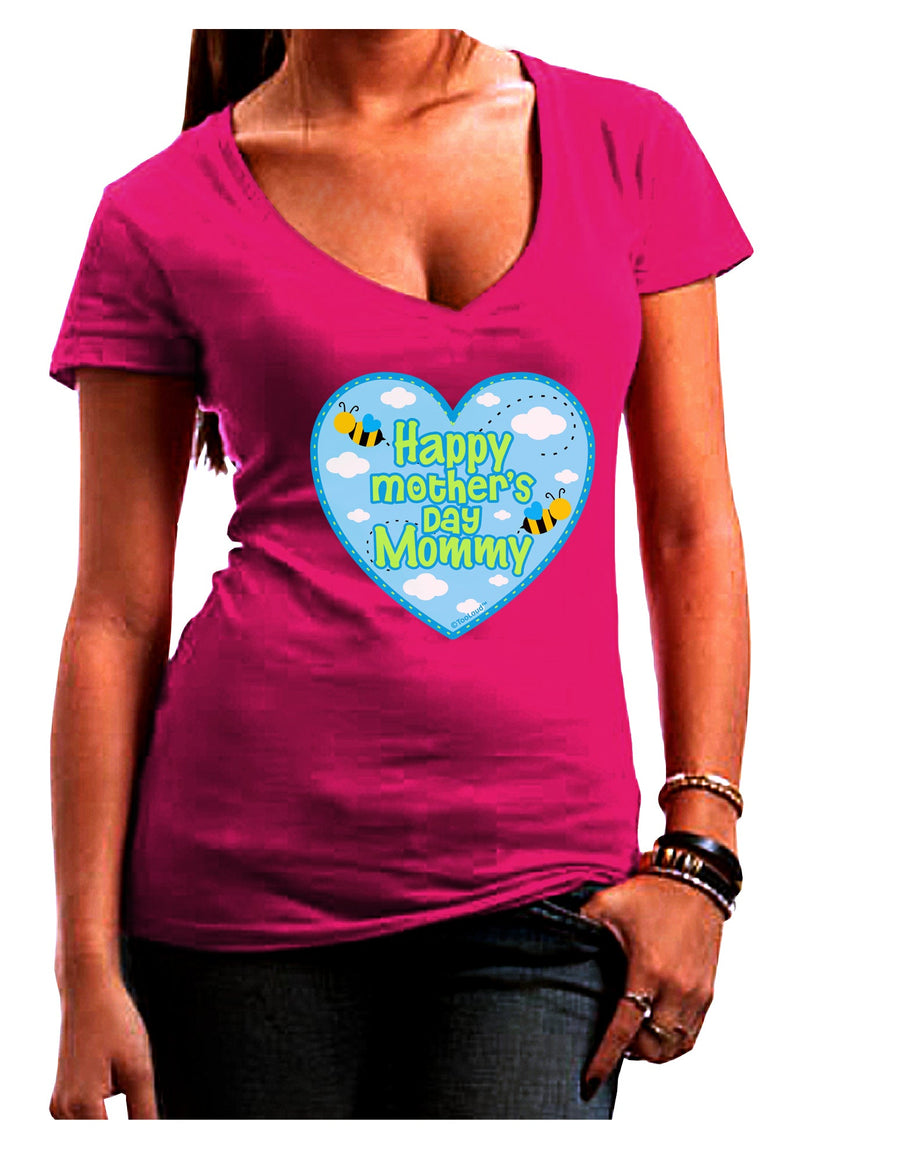 Happy Mother's Day Mommy - Blue Juniors V-Neck Dark T-Shirt by TooLoud-Womens V-Neck T-Shirts-TooLoud-Black-Juniors Fitted Small-Davson Sales