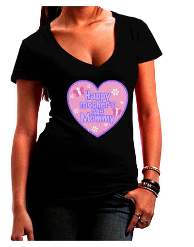 Happy Mother's Day Mommy - Pink Juniors V-Neck Dark T-Shirt by TooLoud-Womens V-Neck T-Shirts-TooLoud-Black-Juniors Fitted Small-Davson Sales