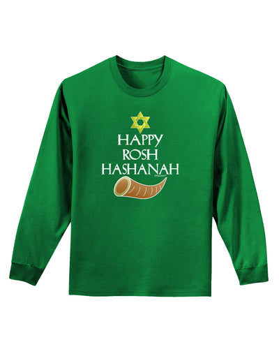 Happy Rosh Hashanah Adult Long Sleeve Dark T-Shirt-TooLoud-Kelly-Green-Small-Davson Sales