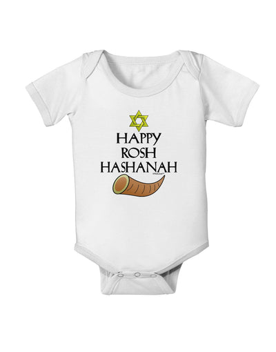 Happy Rosh Hashanah Baby Romper Bodysuit-Baby Romper-TooLoud-White-06-Months-Davson Sales