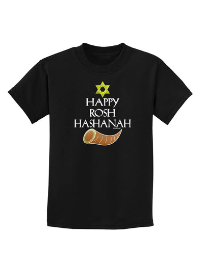 Happy Rosh Hashanah Childrens Dark T-Shirt-Childrens T-Shirt-TooLoud-Black-X-Small-Davson Sales