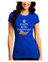Happy Rosh Hashanah Juniors Petite Crew Dark T-Shirt-T-Shirts Juniors Tops-TooLoud-Royal-Blue-Juniors Fitted Small-Davson Sales