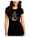 Happy Rosh Hashanah Juniors Petite Crew Dark T-Shirt-T-Shirts Juniors Tops-TooLoud-Black-Juniors Fitted Small-Davson Sales