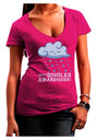 Happy Singles Awareness Day Juniors V-Neck Dark T-Shirt-Womens V-Neck T-Shirts-TooLoud-Hot-Pink-Juniors Fitted Small-Davson Sales