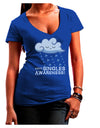 Happy Singles Awareness Day Juniors V-Neck Dark T-Shirt-Womens V-Neck T-Shirts-TooLoud-Royal-Blue-Juniors Fitted Small-Davson Sales