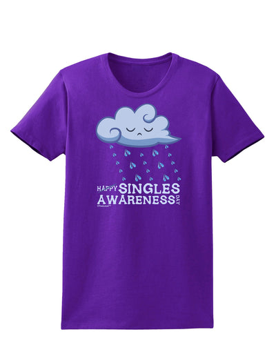 Happy Singles Awareness Day Womens Dark T-Shirt-TooLoud-Purple-X-Small-Davson Sales