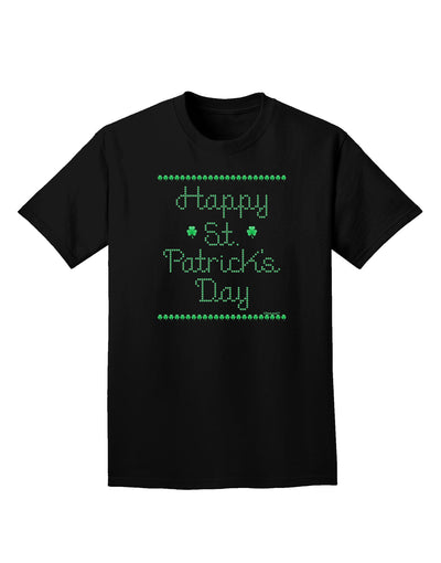 Happy St Patricks Day Clovers Adult Dark T-Shirt-Mens T-Shirt-TooLoud-Black-Small-Davson Sales