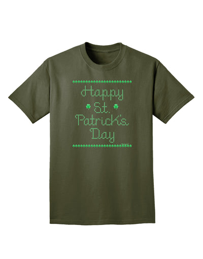 Happy St Patricks Day Clovers Adult Dark T-Shirt-Mens T-Shirt-TooLoud-Military-Green-Small-Davson Sales
