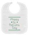 Happy St Patricks Day Clovers Baby Bib