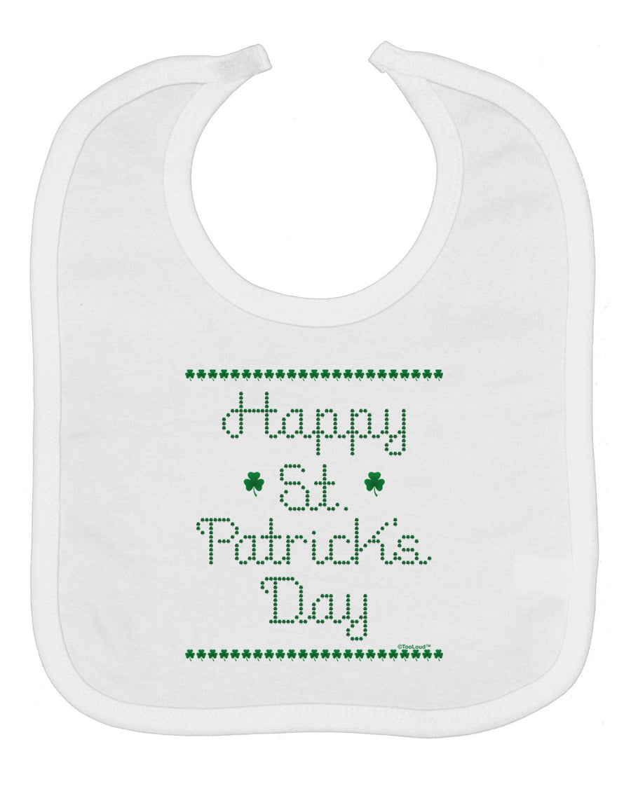 Happy St Patricks Day Clovers Baby Bib