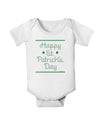 Happy St Patricks Day Clovers Baby Romper Bodysuit-Baby Romper-TooLoud-White-06-Months-Davson Sales