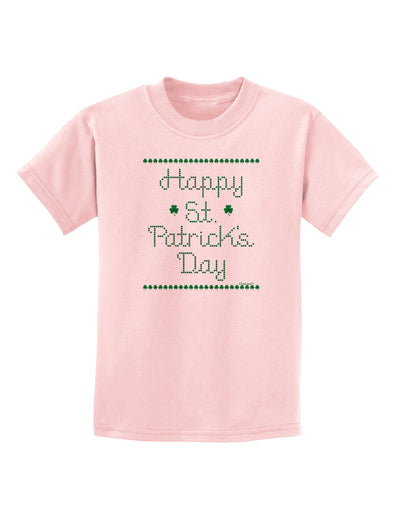 Happy St Patricks Day Clovers Childrens T-Shirt-Childrens T-Shirt-TooLoud-PalePink-X-Small-Davson Sales