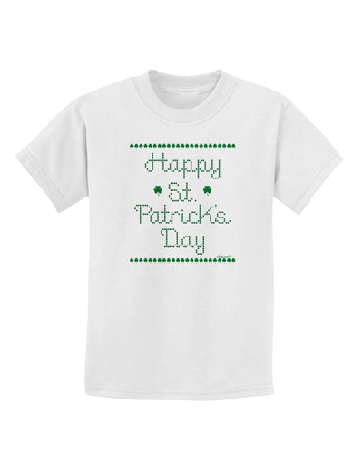 Happy St Patricks Day Clovers Childrens T-Shirt-Childrens T-Shirt-TooLoud-White-X-Small-Davson Sales