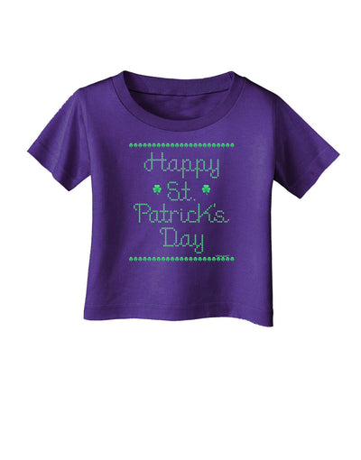 Happy St Patricks Day Clovers Infant T-Shirt Dark-Infant T-Shirt-TooLoud-Purple-06-Months-Davson Sales