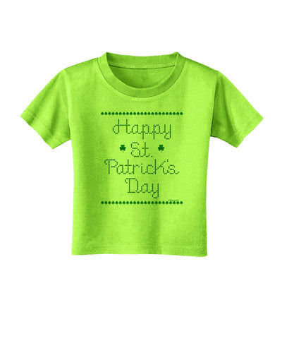 Happy St Patricks Day Clovers Toddler T-Shirt-Toddler T-Shirt-TooLoud-Lime-Green-2T-Davson Sales