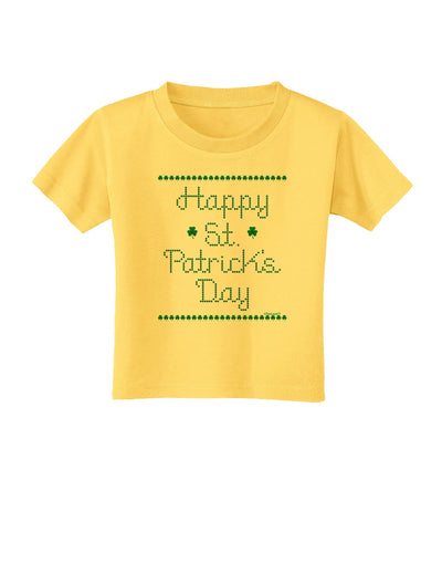 Happy St Patricks Day Clovers Toddler T-Shirt-Toddler T-Shirt-TooLoud-Yellow-2T-Davson Sales