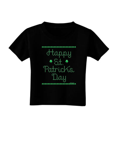 Happy St Patricks Day Clovers Toddler T-Shirt Dark-Toddler T-Shirt-TooLoud-Black-2T-Davson Sales