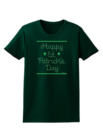 Happy St Patricks Day Clovers Womens Dark T-Shirt-TooLoud-Forest-Green-Small-Davson Sales