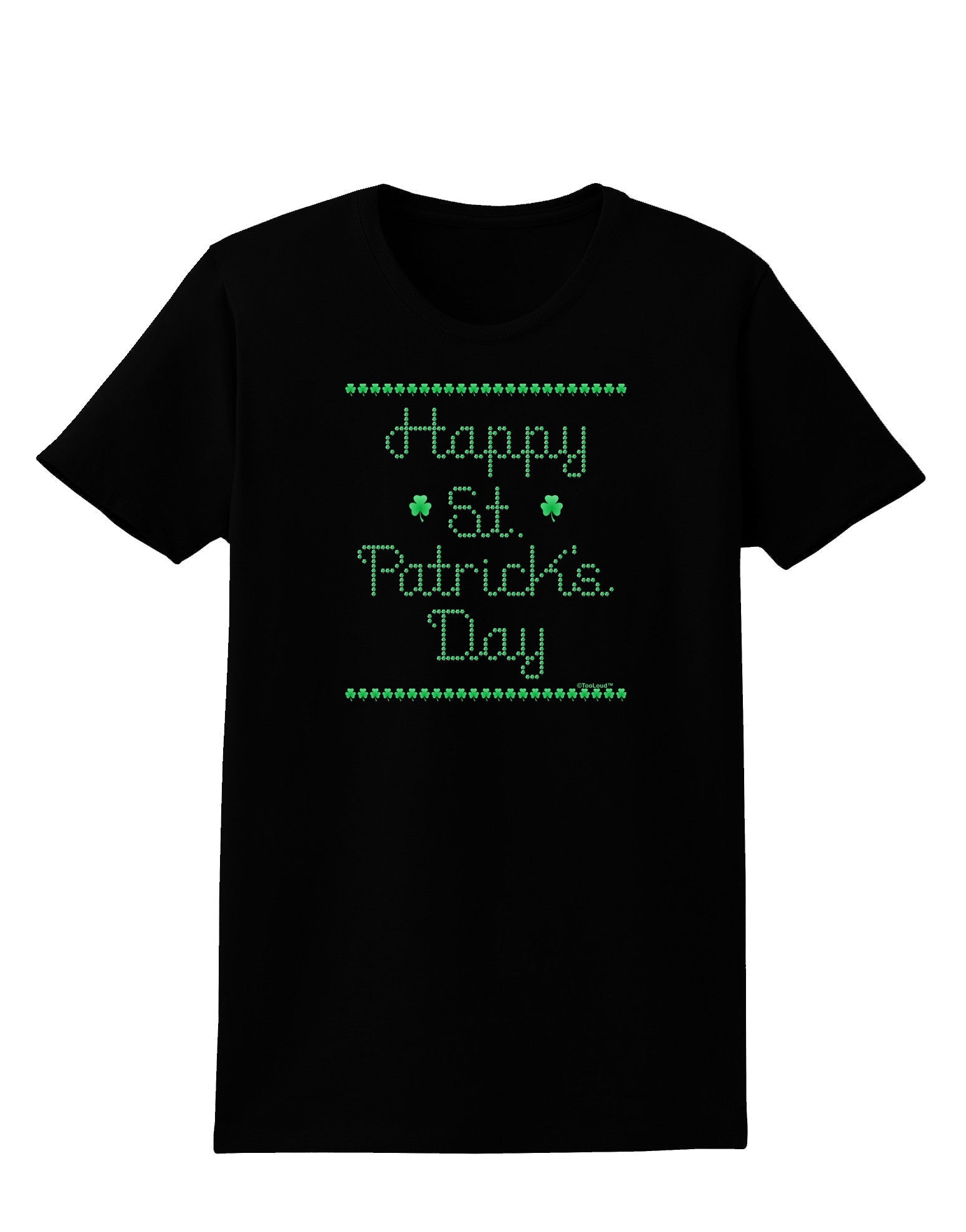Happy St Patricks Day Clovers Womens Dark T-Shirt-TooLoud-Black-X-Small-Davson Sales