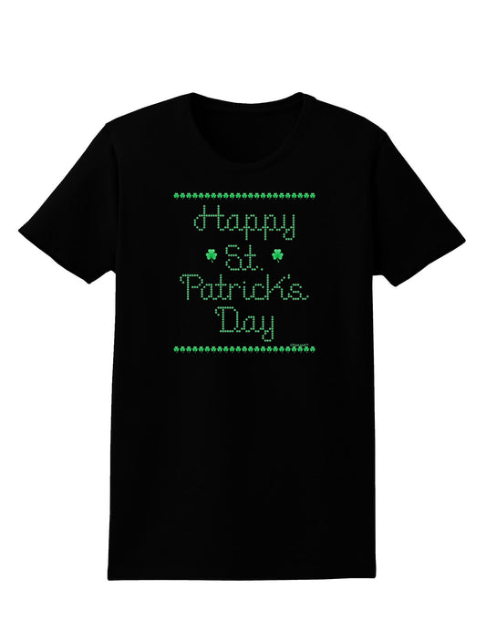 Happy St Patricks Day Clovers Womens Dark T-Shirt-TooLoud-Black-X-Small-Davson Sales