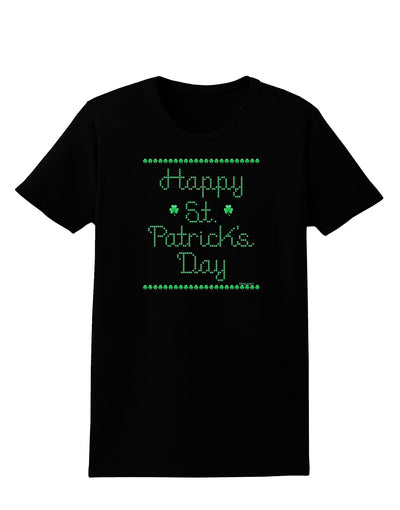 Happy St Patricks Day Clovers Womens Dark T-Shirt-TooLoud-Black-X-Small-Davson Sales