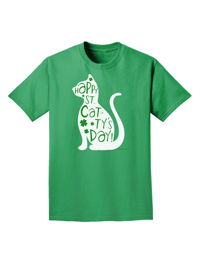 Happy St. Catty's Day - St. Patrick's Day Cat Adult Dark T-Shirt by TooLoud-Mens T-Shirt-TooLoud-Kelly-Green-Small-Davson Sales