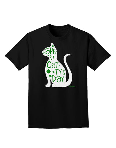 Happy St. Catty's Day - St. Patrick's Day Cat Adult Dark T-Shirt by TooLoud-Mens T-Shirt-TooLoud-Black-Small-Davson Sales