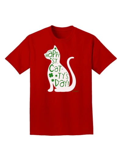 Happy St. Catty's Day - St. Patrick's Day Cat Adult Dark T-Shirt by TooLoud-Mens T-Shirt-TooLoud-Red-Small-Davson Sales