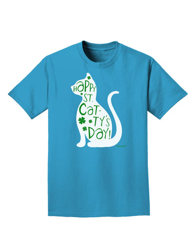 Happy St. Catty's Day - St. Patrick's Day Cat Adult Dark T-Shirt by TooLoud-Mens T-Shirt-TooLoud-Turquoise-Small-Davson Sales