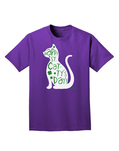 Happy St. Catty's Day - St. Patrick's Day Cat Adult Dark T-Shirt by TooLoud-Mens T-Shirt-TooLoud-Purple-Small-Davson Sales