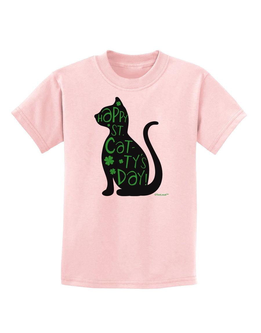 Happy St. Catty's Day - St. Patrick's Day Cat Childrens T-Shirt by TooLoud-Childrens T-Shirt-TooLoud-White-X-Small-Davson Sales