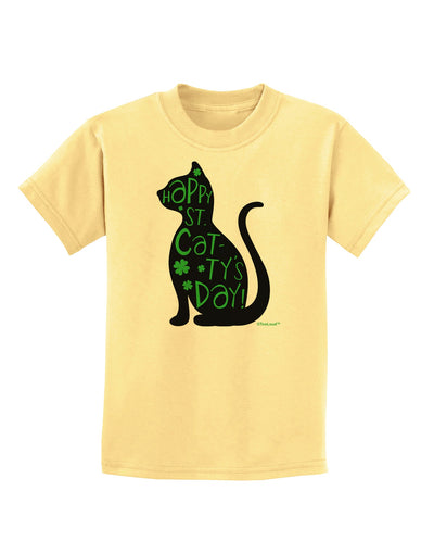 Happy St. Catty's Day - St. Patrick's Day Cat Childrens T-Shirt by TooLoud-Childrens T-Shirt-TooLoud-Daffodil-Yellow-X-Small-Davson Sales