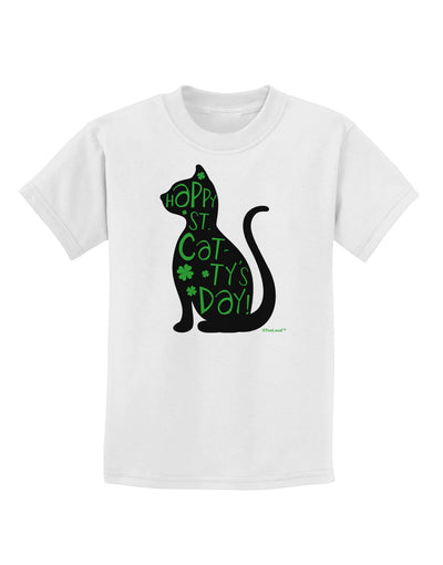 Happy St. Catty's Day - St. Patrick's Day Cat Childrens T-Shirt by TooLoud-Childrens T-Shirt-TooLoud-White-X-Small-Davson Sales