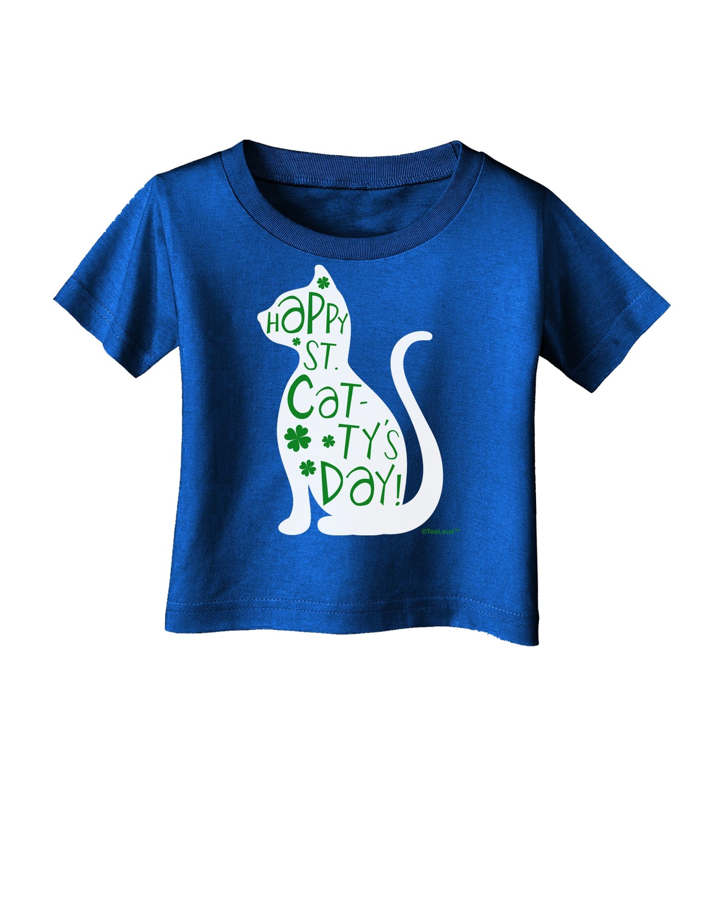 Happy St. Catty's Day - St. Patrick's Day Cat Infant T-Shirt Dark by TooLoud-Infant T-Shirt-TooLoud-Royal-Blue-06-Months-Davson Sales