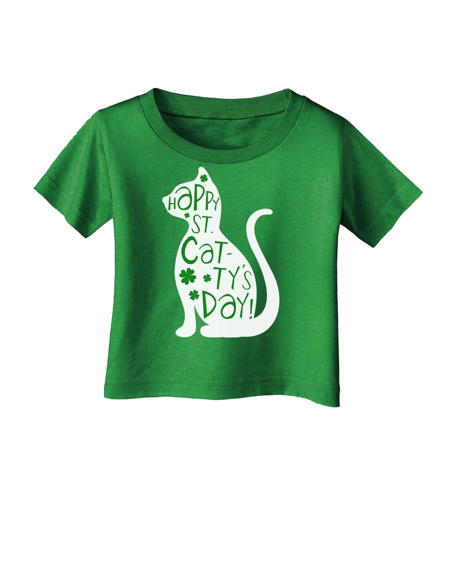 Happy St. Catty's Day - St. Patrick's Day Cat Infant T-Shirt Dark by TooLoud-Infant T-Shirt-TooLoud-Clover-Green-06-Months-Davson Sales