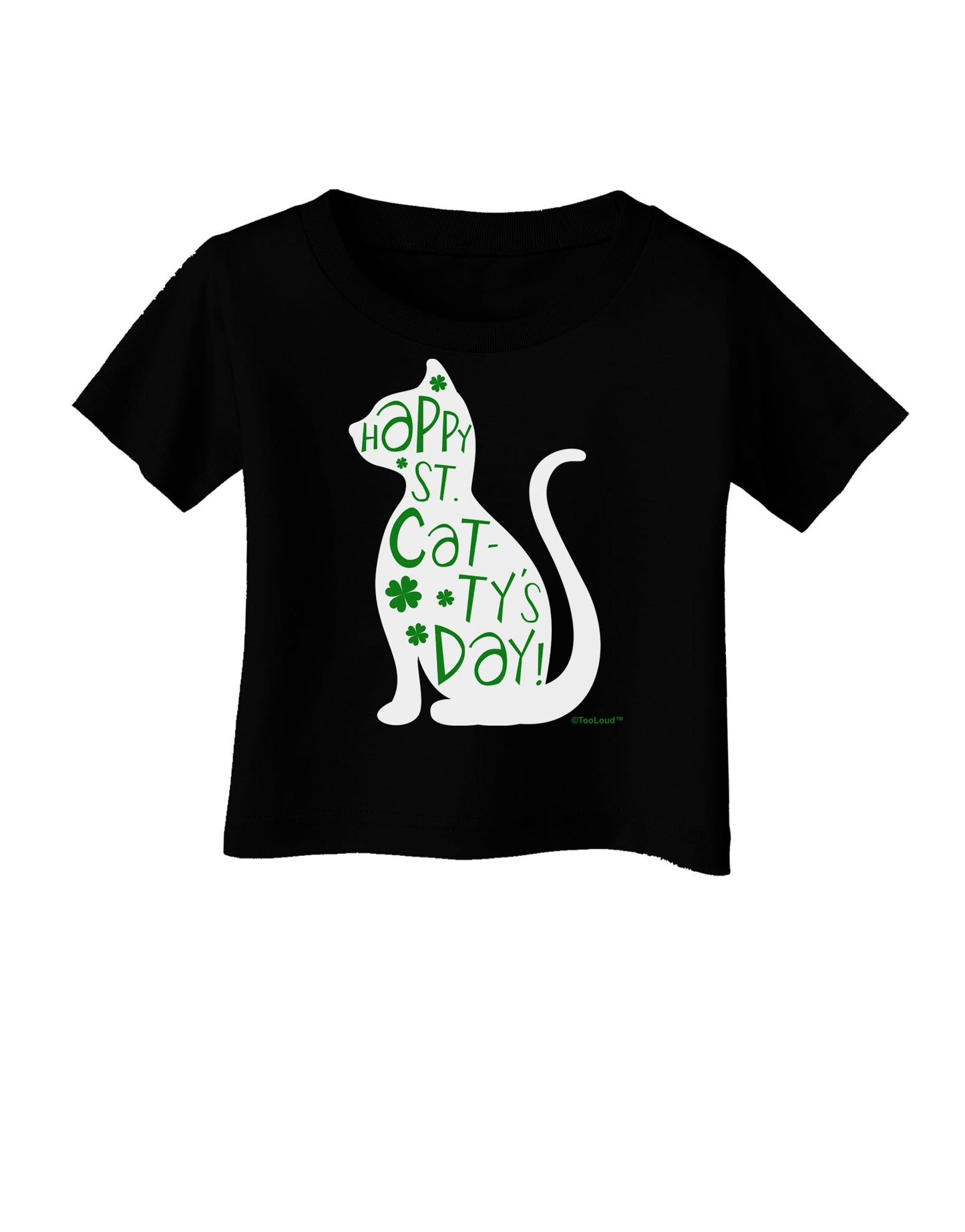 Happy St. Catty's Day - St. Patrick's Day Cat Infant T-Shirt Dark by TooLoud-Infant T-Shirt-TooLoud-Black-06-Months-Davson Sales