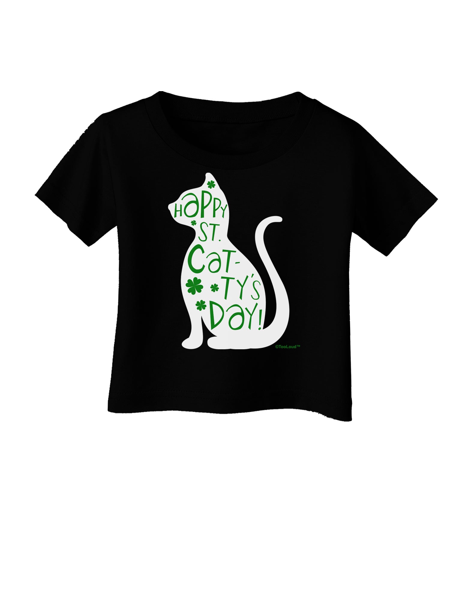 Happy St. Catty's Day - St. Patrick's Day Cat Infant T-Shirt Dark by TooLoud-Infant T-Shirt-TooLoud-Black-06-Months-Davson Sales