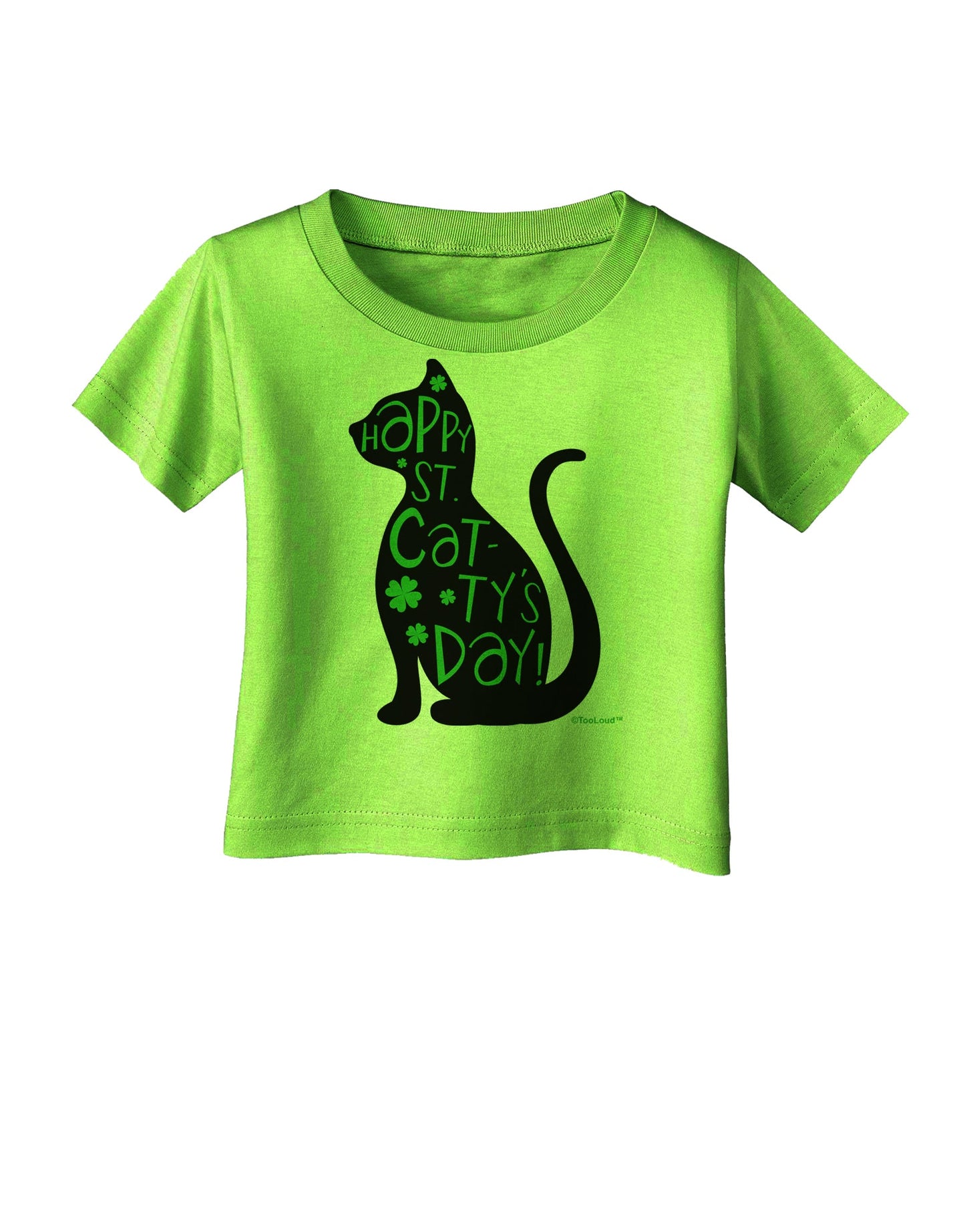 Happy St. Catty's Day - St. Patrick's Day Cat Infant T-Shirt by TooLoud-Infant T-Shirt-TooLoud-Lime-Green-06-Months-Davson Sales