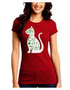 Happy St. Catty's Day - St. Patrick's Day Cat Juniors Crew Dark T-Shirt by TooLoud-T-Shirts Juniors Tops-TooLoud-Red-Juniors Fitted Small-Davson Sales