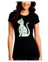 Happy St. Catty's Day - St. Patrick's Day Cat Juniors Crew Dark T-Shirt by TooLoud-T-Shirts Juniors Tops-TooLoud-Black-Juniors Fitted Small-Davson Sales