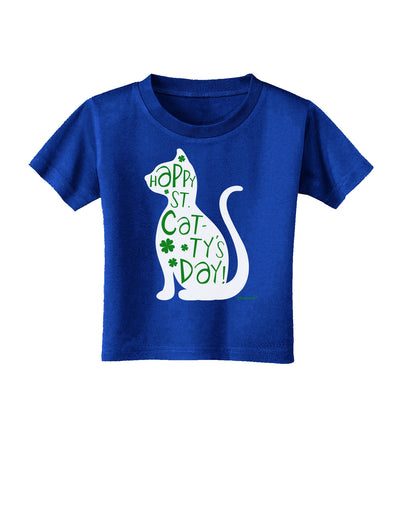 Happy St. Catty's Day - St. Patrick's Day Cat Toddler T-Shirt Dark by TooLoud-Toddler T-Shirt-TooLoud-Royal-Blue-2T-Davson Sales