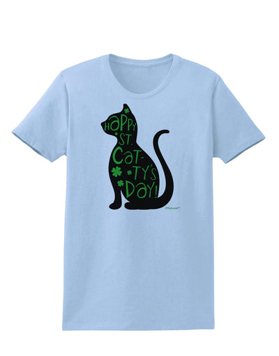 Happy St. Catty's Day - St. Patrick's Day Cat Womens T-Shirt by TooLoud-Womens T-Shirt-TooLoud-Light-Blue-X-Small-Davson Sales