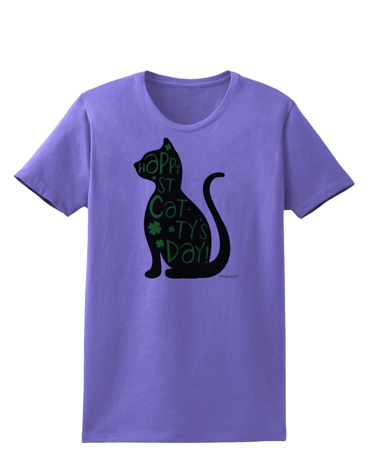 Happy St. Catty's Day - St. Patrick's Day Cat Womens T-Shirt by TooLoud-Womens T-Shirt-TooLoud-Violet-X-Small-Davson Sales