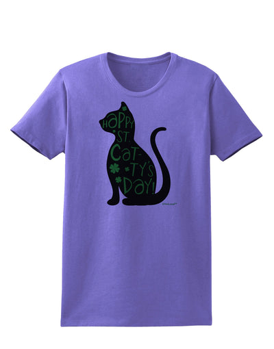 Happy St. Catty's Day - St. Patrick's Day Cat Womens T-Shirt by TooLoud-Womens T-Shirt-TooLoud-Violet-X-Small-Davson Sales