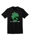 Happy St. Paddy's Day Shamrock Design Adult Dark T-Shirt by TooLoud-Mens T-Shirt-TooLoud-Black-Small-Davson Sales